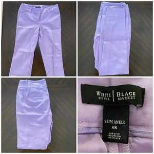 White House Black Market size 0 lilac purple dress pants